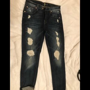 7 for all Mankind Pencil ripped jeans
